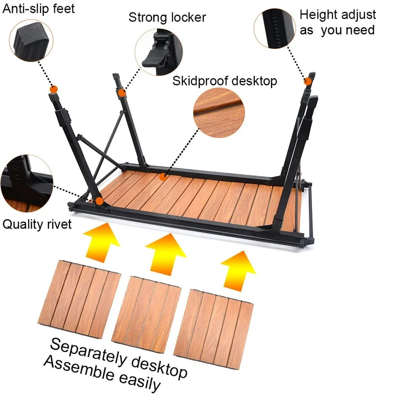 Table de camping IGT pliante amovible pour le camping & van-life "Planete Rando - IGT-TB"