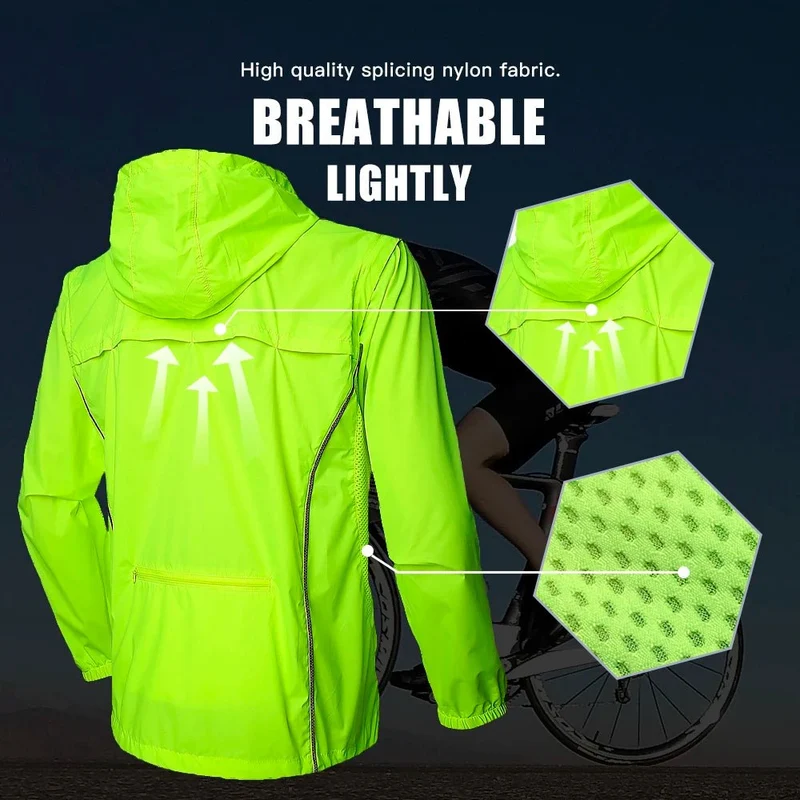 Veste de cyclisme réfléchissante et coupe-vent pour homme UPF50+ "QUESHARK - QE240"