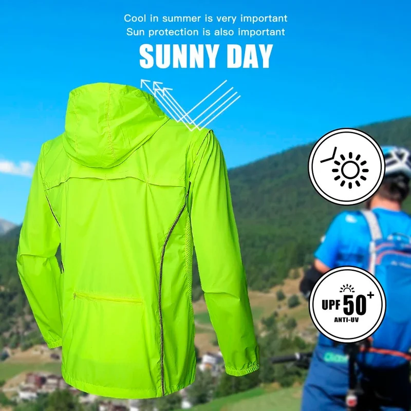 Veste de cyclisme réfléchissante et coupe-vent pour homme UPF50+ "QUESHARK - QE240"