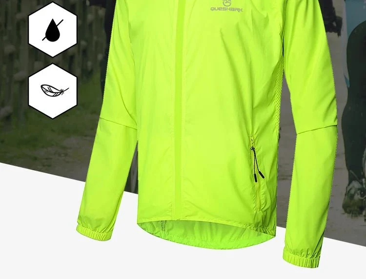 Veste de cyclisme réfléchissante et coupe-vent pour homme UPF50+ "QUESHARK - QE240"