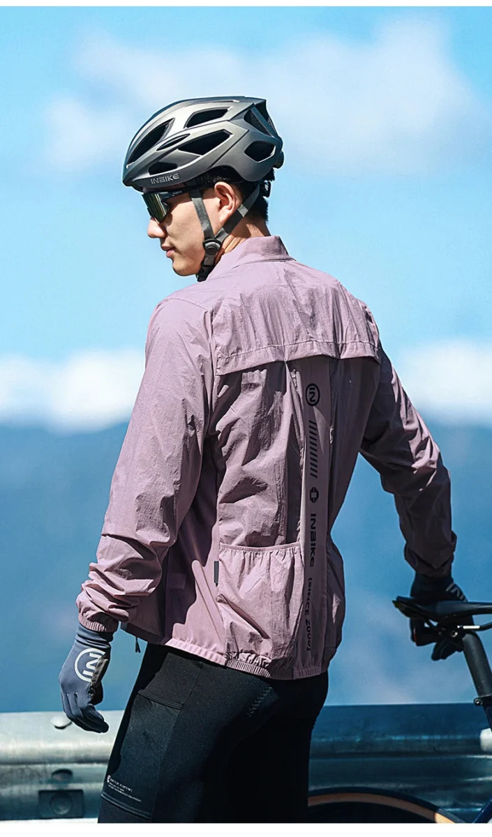 Veste coupe-vent de cyclisme SPF40+ imperméable à manches longues pour homme "INBIKE - On The Way"