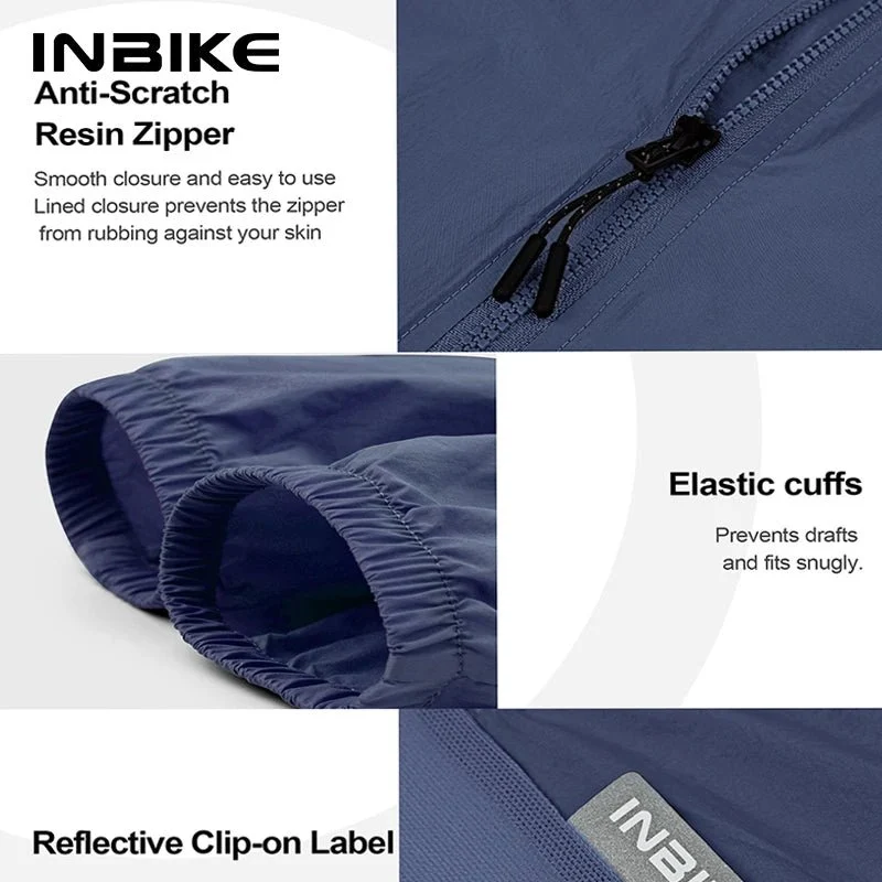 Veste coupe-vent de cyclisme SPF40+ imperméable à manches longues pour homme "INBIKE - On The Way"