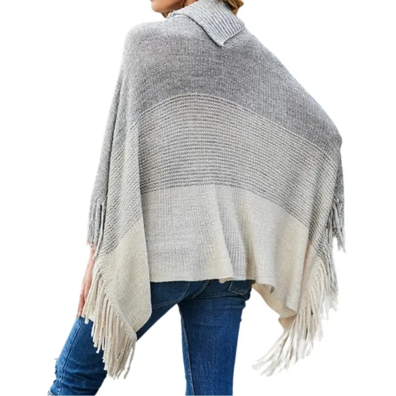 Poncho au tricot pour femme