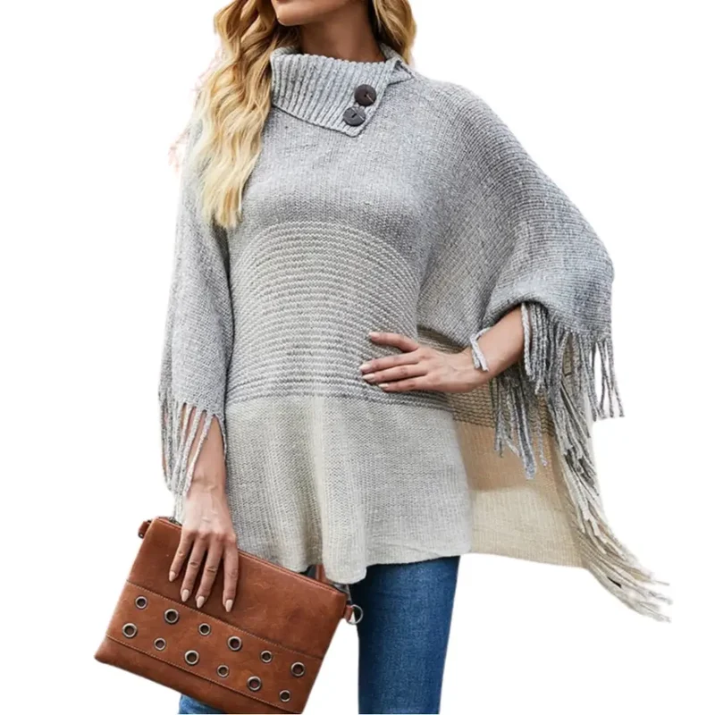 Poncho au tricot pour femme