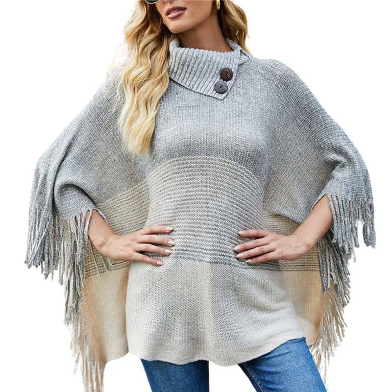 Poncho au tricot pour femme