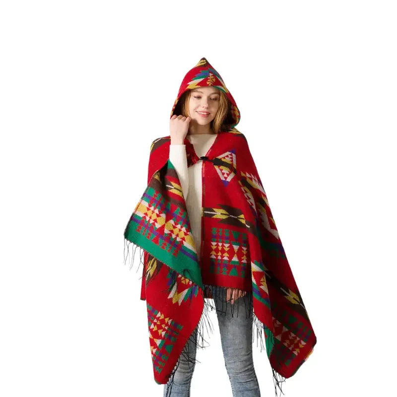 Pull poncho court femme