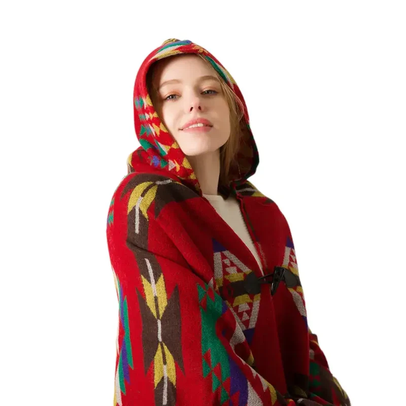 Pull poncho court femme