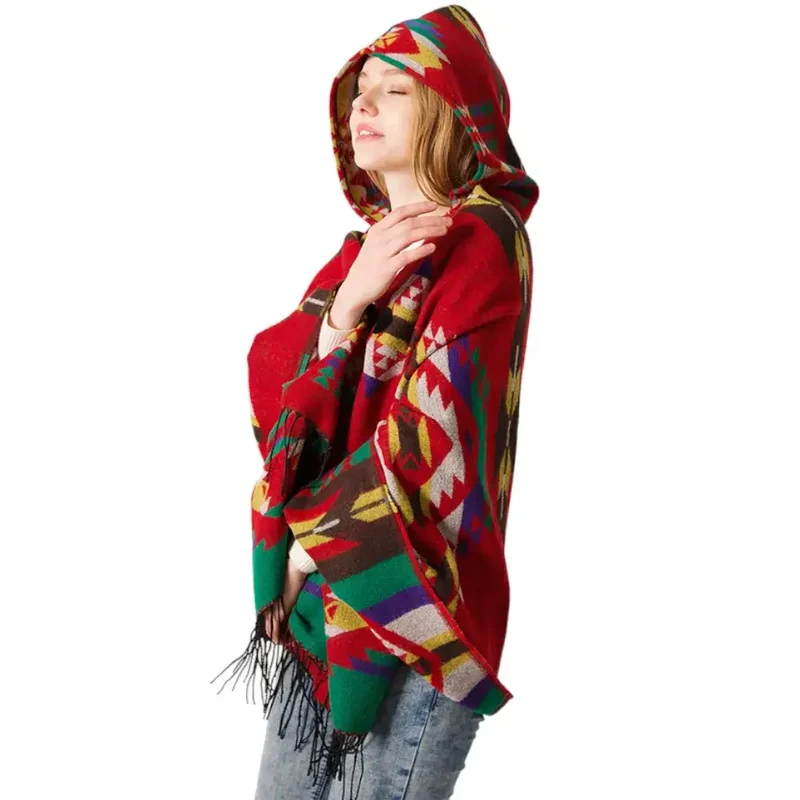 Pull poncho court femme