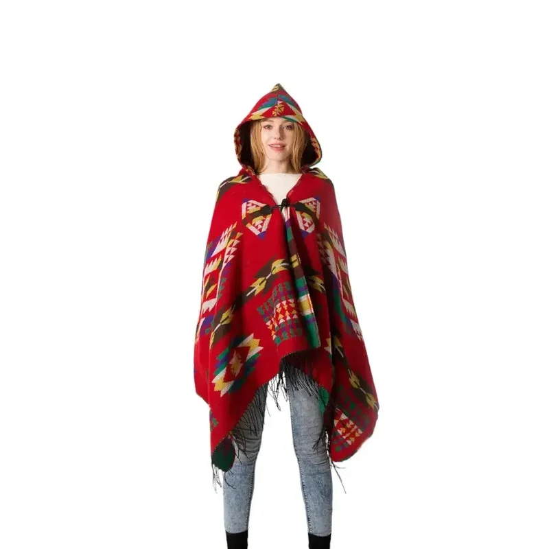Pull poncho court femme