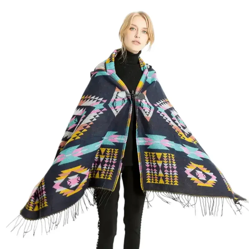 Pull poncho court femme