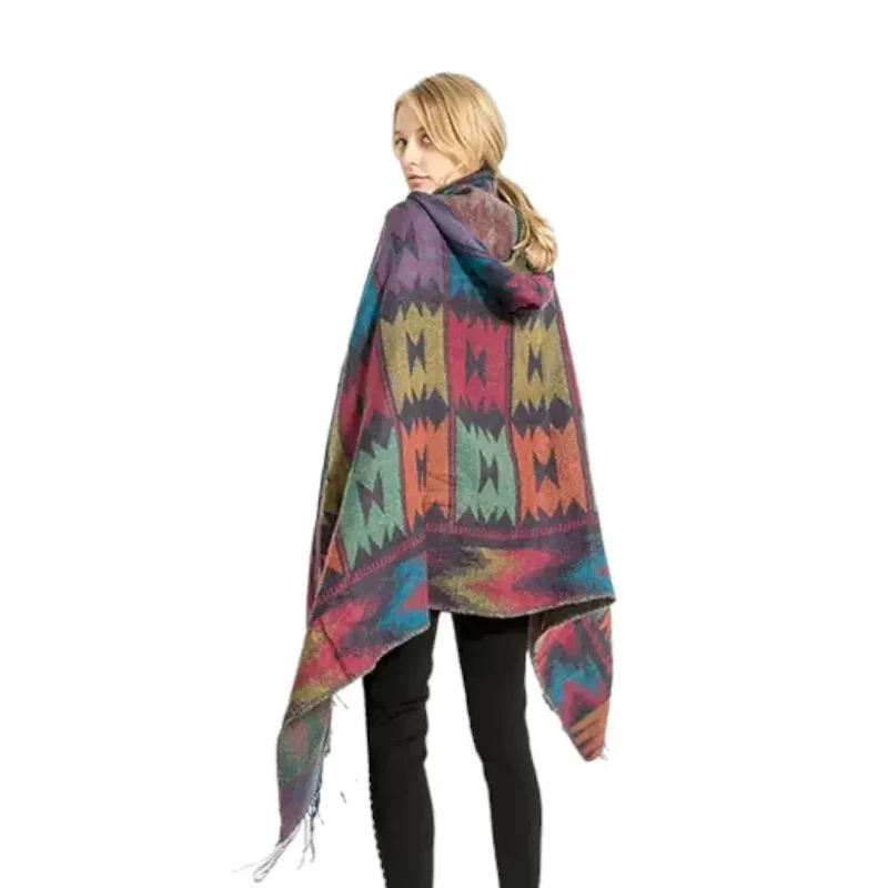 Pull poncho court femme