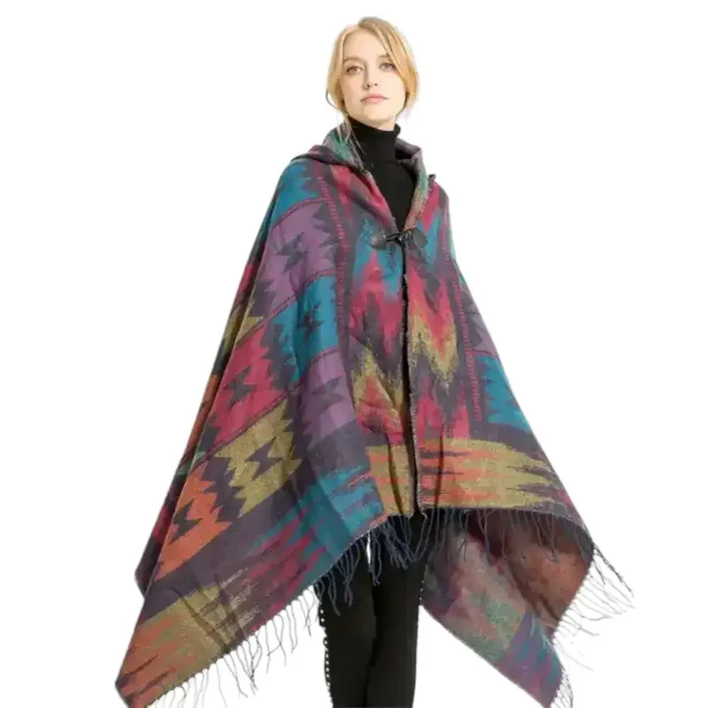 Pull poncho court femme