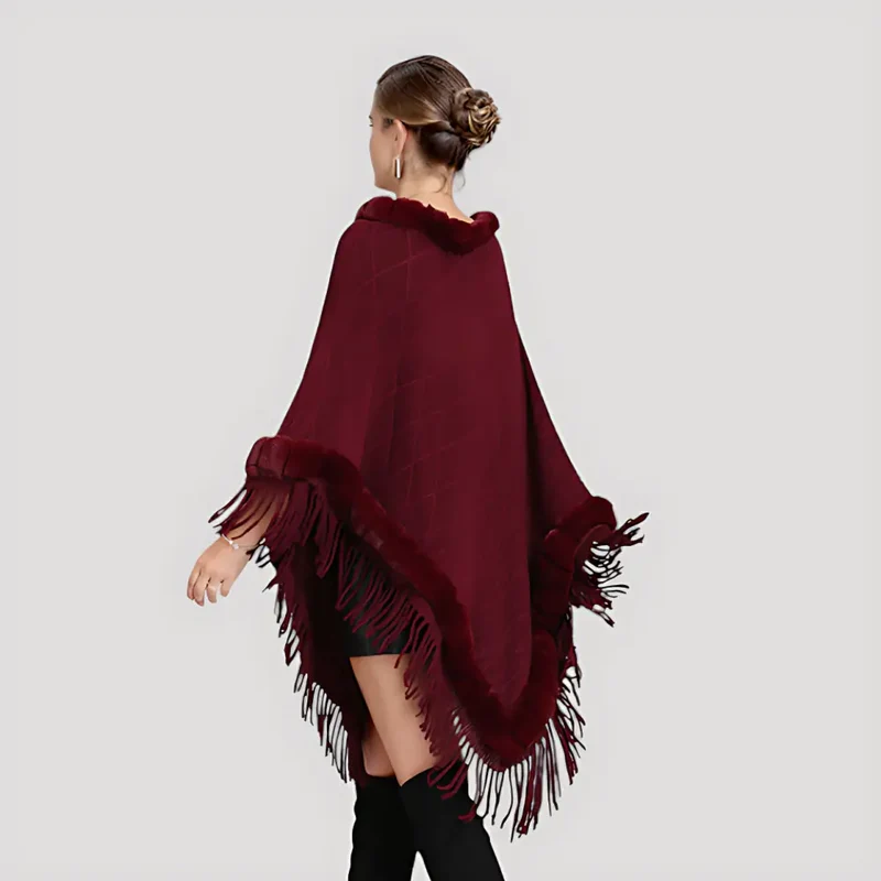 Pull poncho laine femme