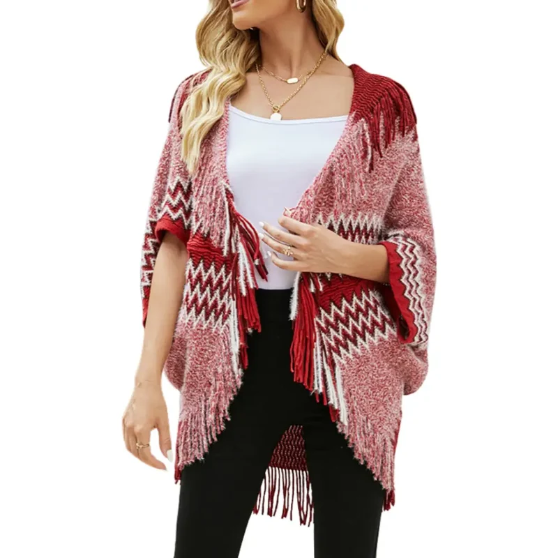Poncho coloré femme