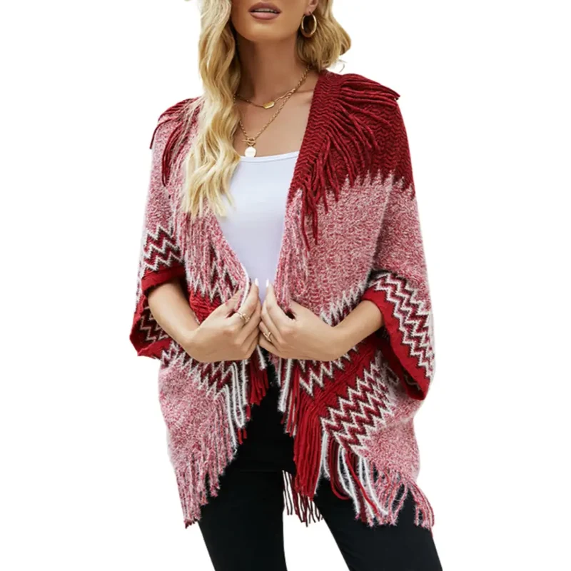 Poncho coloré femme