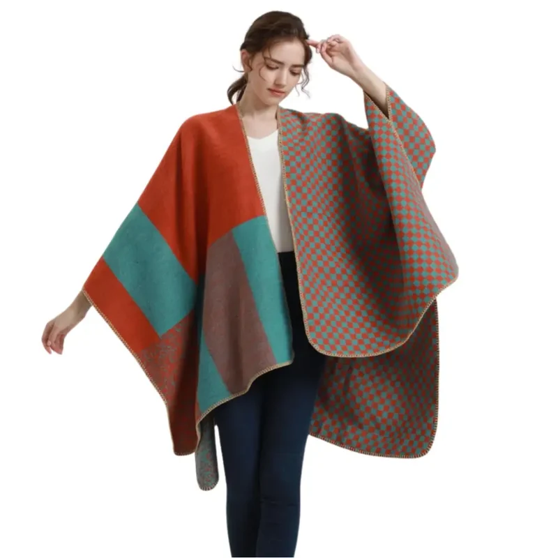 Poncho cape long femme