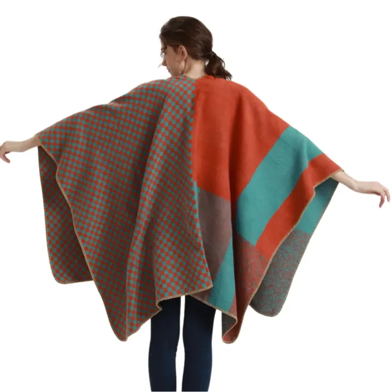 Poncho cape long femme