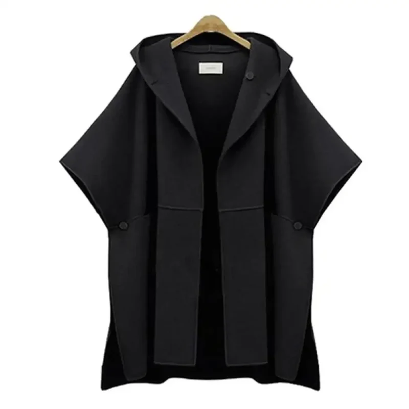 Manteau poncho capuche femme