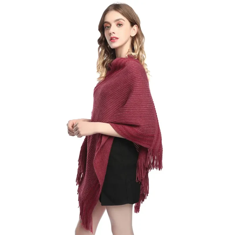 Cape poncho laine femme