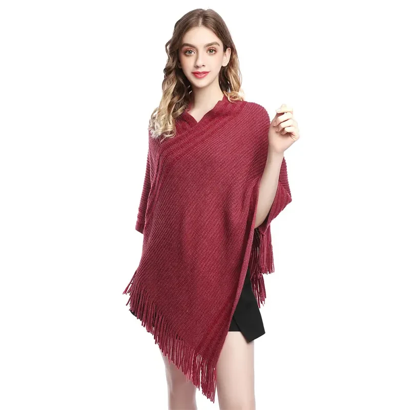 Cape poncho laine femme
