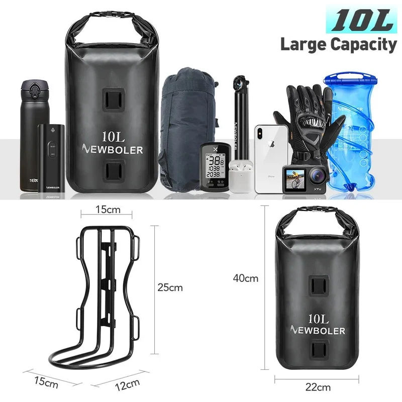 Sacoche de fourche de vélo portable et étanche 10L "NEWBOLER - BAG118"