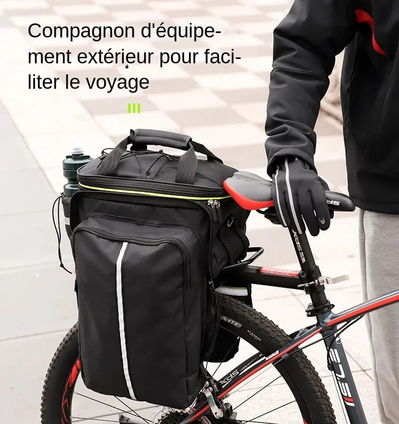 Sacoche de vélo 3 en 1 étanche sur porte-bagages avec pochette latérales 20/35L "WEST BIKING - YP0707250"
