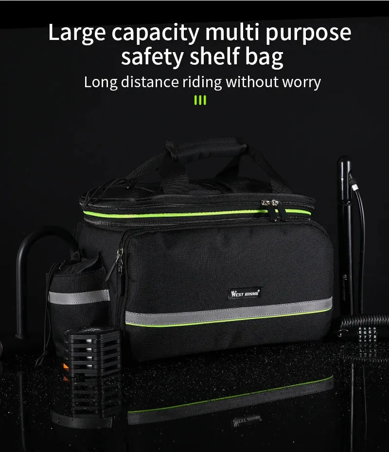 Sacoche de vélo 3 en 1 étanche sur porte-bagages avec pochette latérales 20/35L "WEST BIKING - YP0707250"