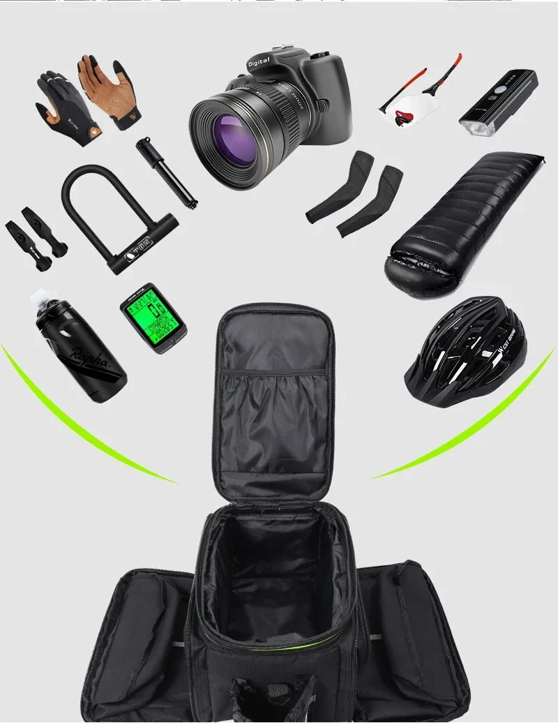 Sacoche de vélo 3 en 1 étanche sur porte-bagages avec pochette latérales 20/35L "WEST BIKING - YP0707250"