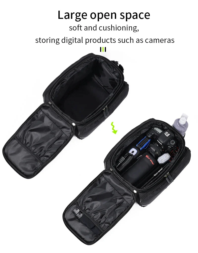 Sacoche de vélo 3 en 1 étanche sur porte-bagages avec pochette latérales 20/35L "WEST BIKING - YP0707250"