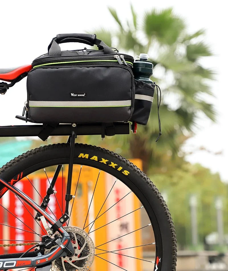Sacoche de vélo 3 en 1 étanche sur porte-bagages avec pochette latérales 20/35L "WEST BIKING - YP0707250"
