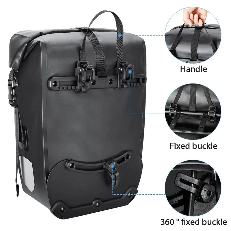 Sacoche de vélo étanche sur porte-bagage arrière de vélo 27L "NEWBOLER - BAG008"
