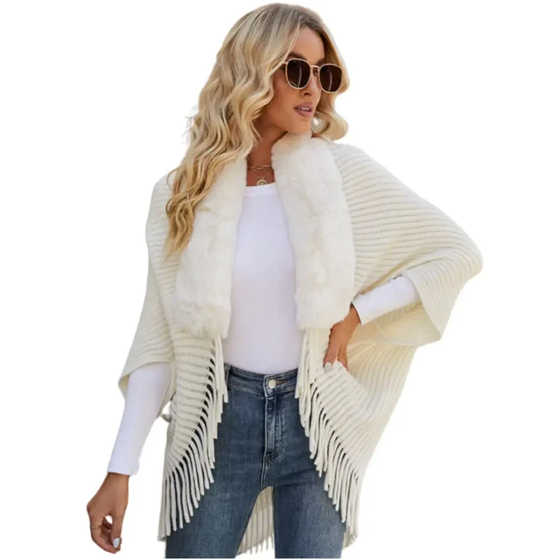 Poncho cachemire court femme