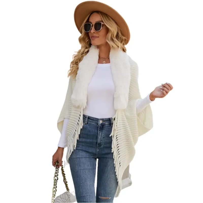 Poncho cachemire court femme