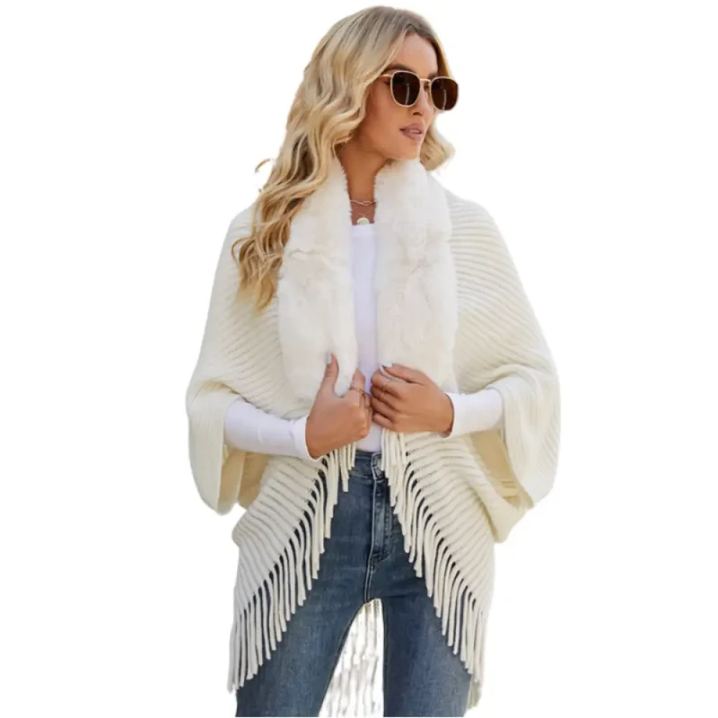 Poncho cachemire court femme