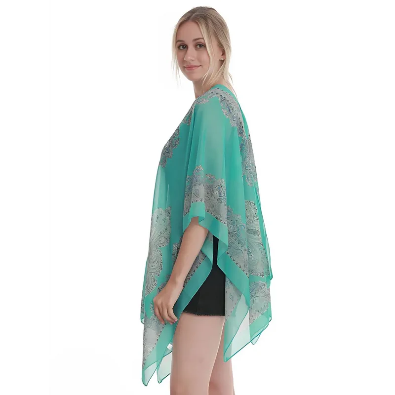 Poncho femme en soie