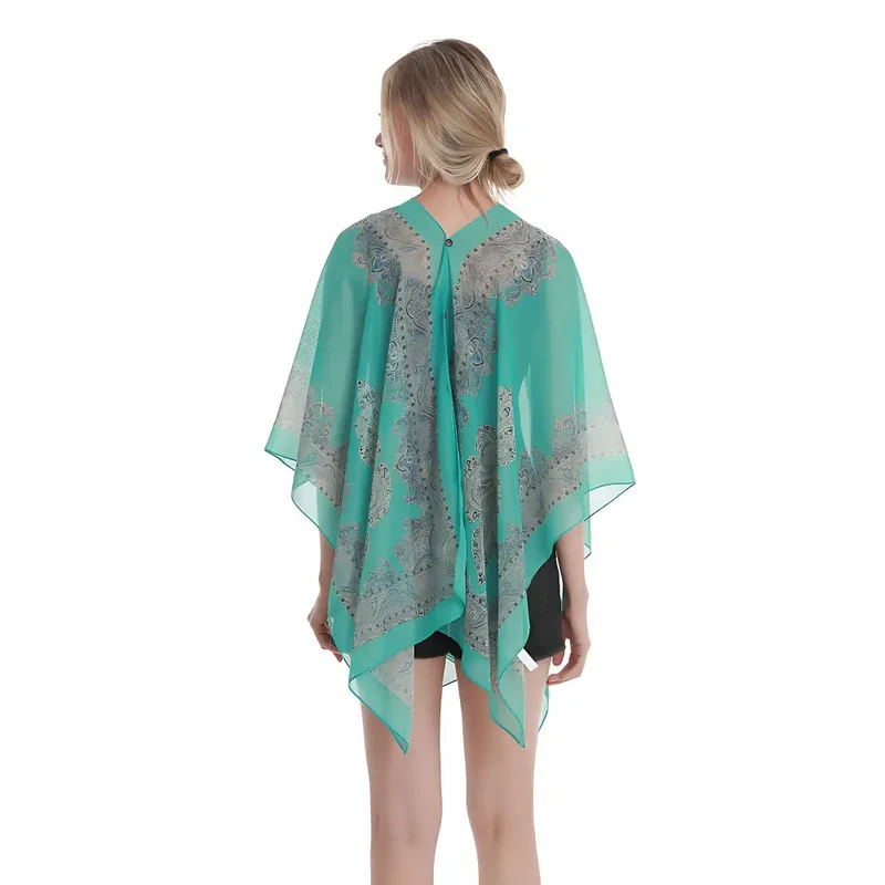 Poncho femme en soie