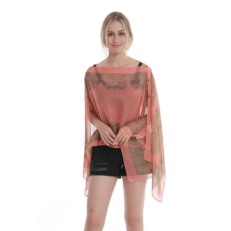 Poncho femme en soie