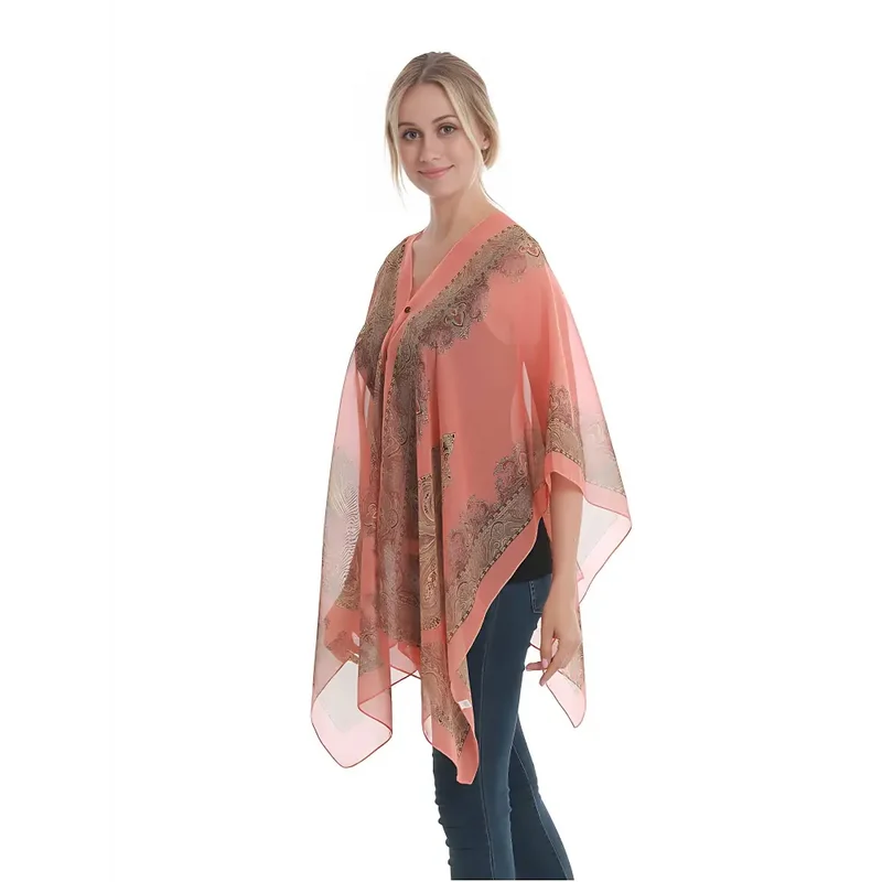 Poncho femme en soie