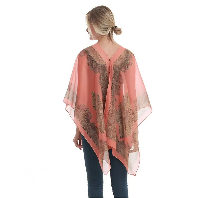 Poncho femme en soie