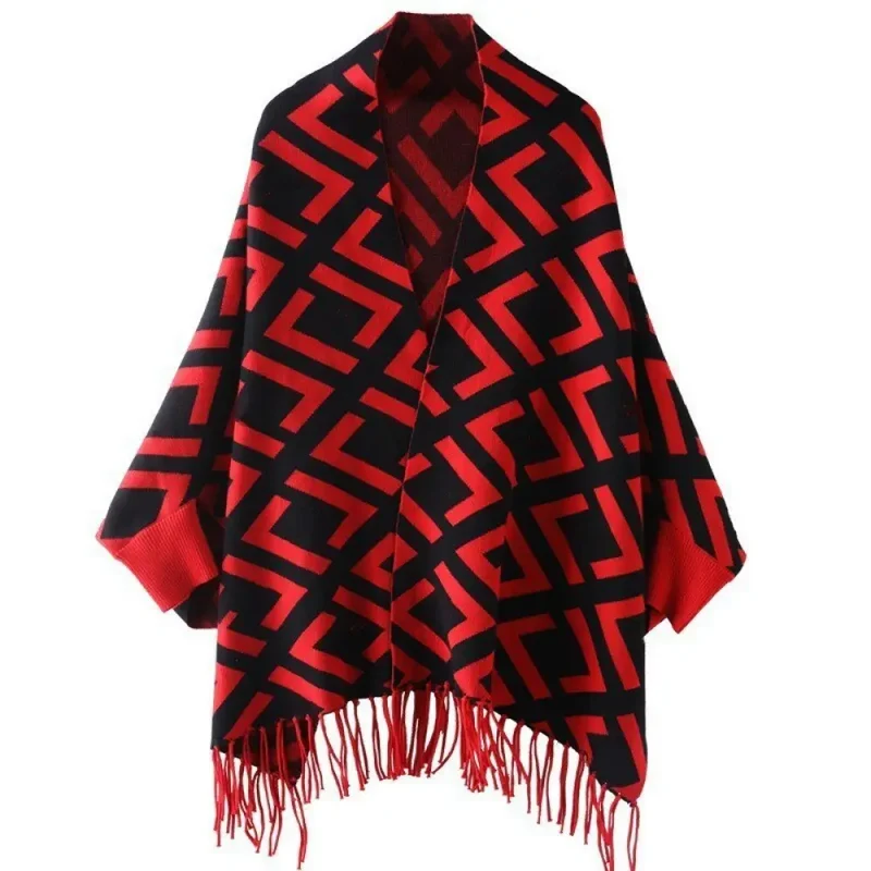 Châle poncho polaire femme