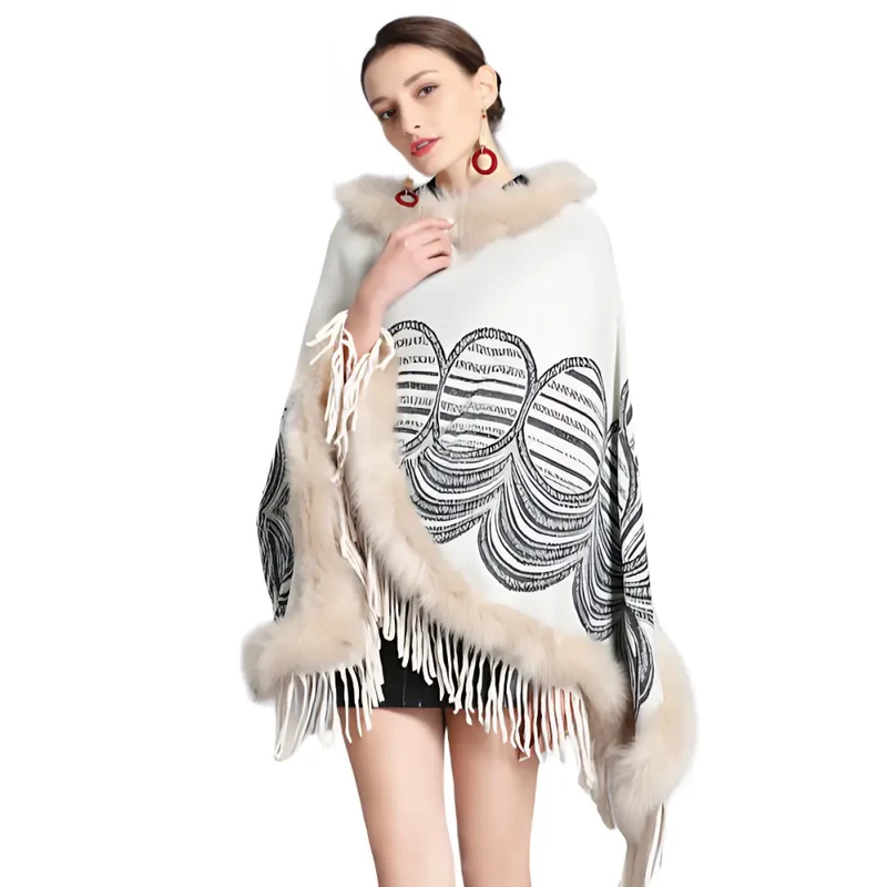Poncho femme hiver laine