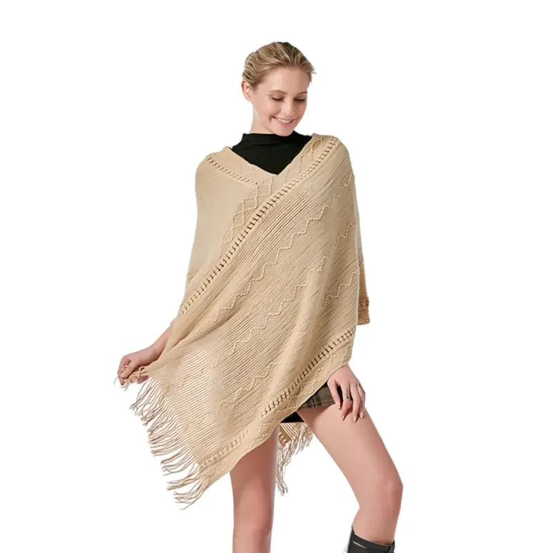 Poncho laine pour femme