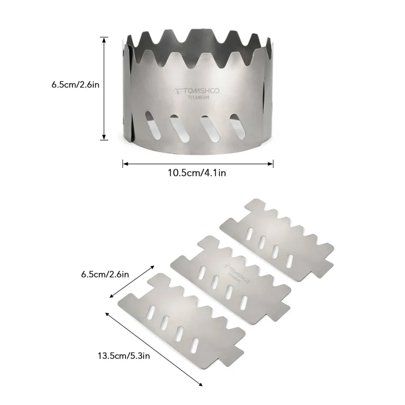 Pare-vent pliable et portable ultra-léger en titane pour réchaud à gaz 20g "Tomshoo - "