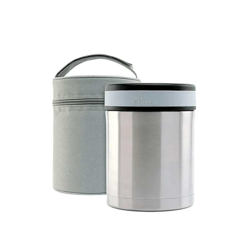 Thermos alimentaire en inox à double paroi pour solides avec housse "Laken - P1 series"