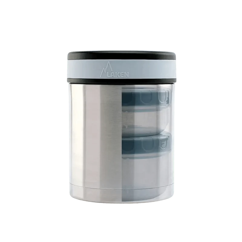 Thermos alimentaire en inox à double paroi pour solides avec housse "Laken - P1 series"