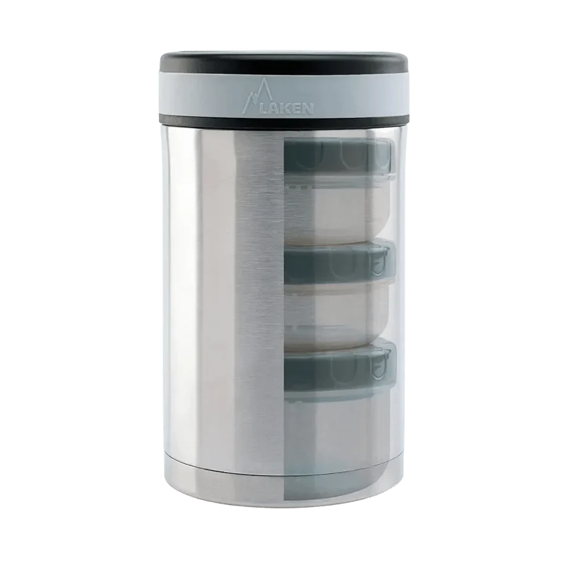 Thermos alimentaire en inox à double paroi pour solides avec housse "Laken - P1 series"
