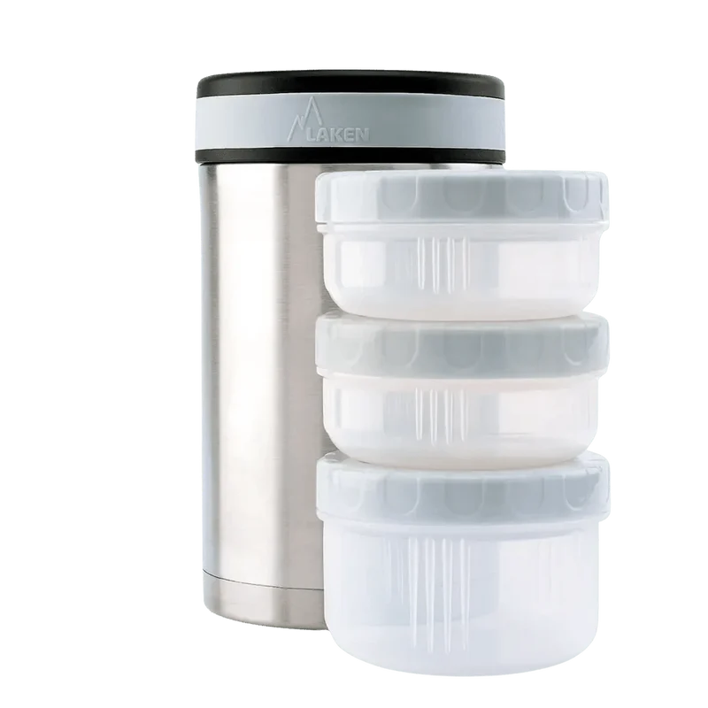 Thermos alimentaire en inox à double paroi pour solides avec housse "Laken - P1 series"