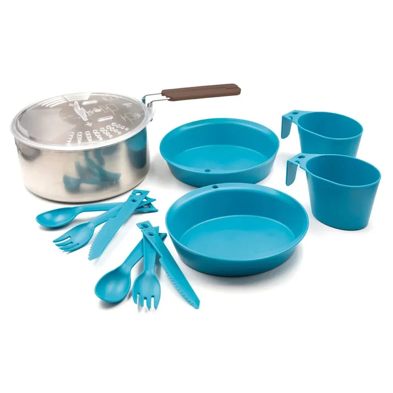 Ensemble popote et couverts en inox et polypropylène pour 1 ou 2 personnes "Laken - LSS16 series"