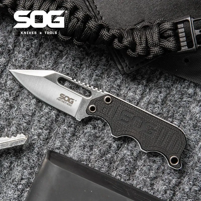 Couteau fixe de poche tactiques portable, autodéfense / EDC "SOG - Instinct mini G10 NB1002-CP'