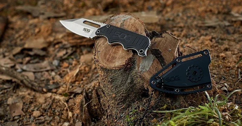 Couteau fixe de poche tactiques portable, autodéfense / EDC "SOG - Instinct mini G10 NB1002-CP'
